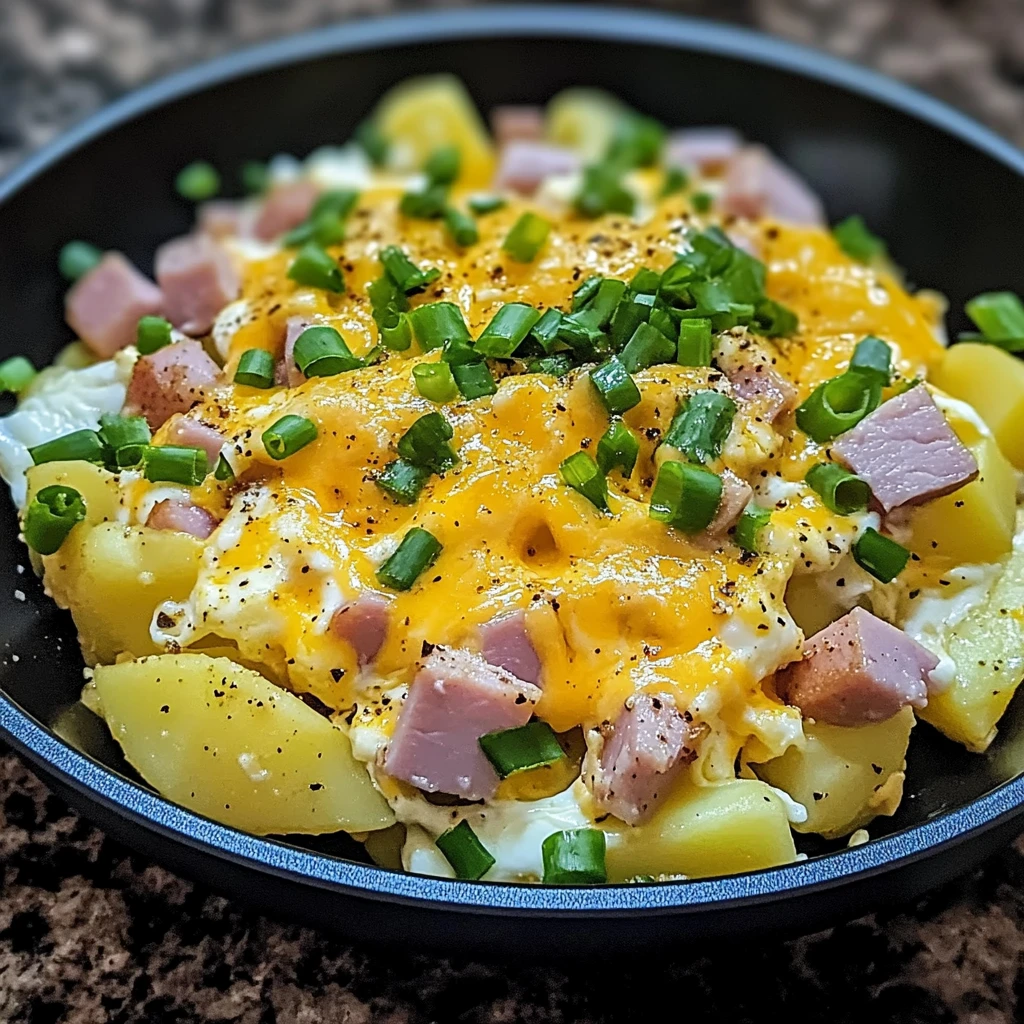Cheesy Potato Egg Scramble 4 Ingredients Awesome Delicious