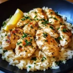 Chicken Scampi with Garlic Parmesan Rice: 30 Minutes Awesome Delicious