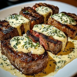 Creamy Garlic Sauce Over Perfectly Grilled Steak - 5 Steps Perfect Delicious