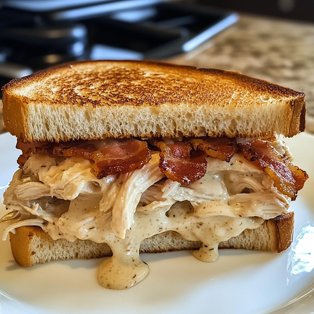 Crispy Bacon Alfredo Chicken Loaded Sandwich Melts 30 Minutes Easy Delicious