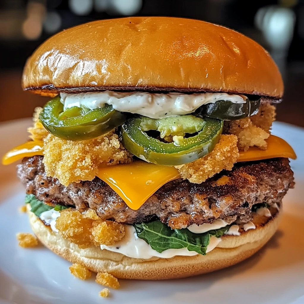 Double-Decker Jalapeño Popper Smash Burger 4 Servings Awesome Delicious