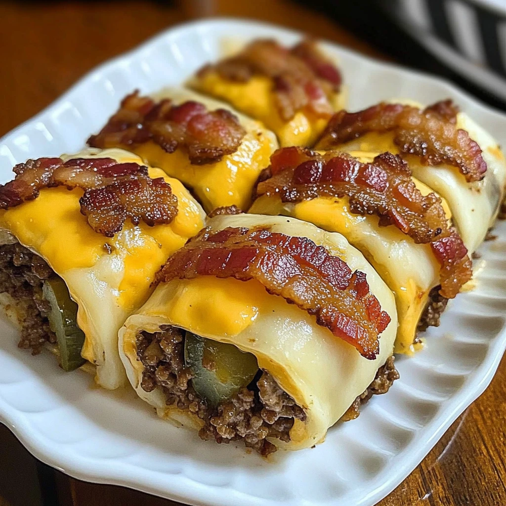 Garlic Butter Bacon Cheeseburger Rollups 30 Minutes Easy Delicious