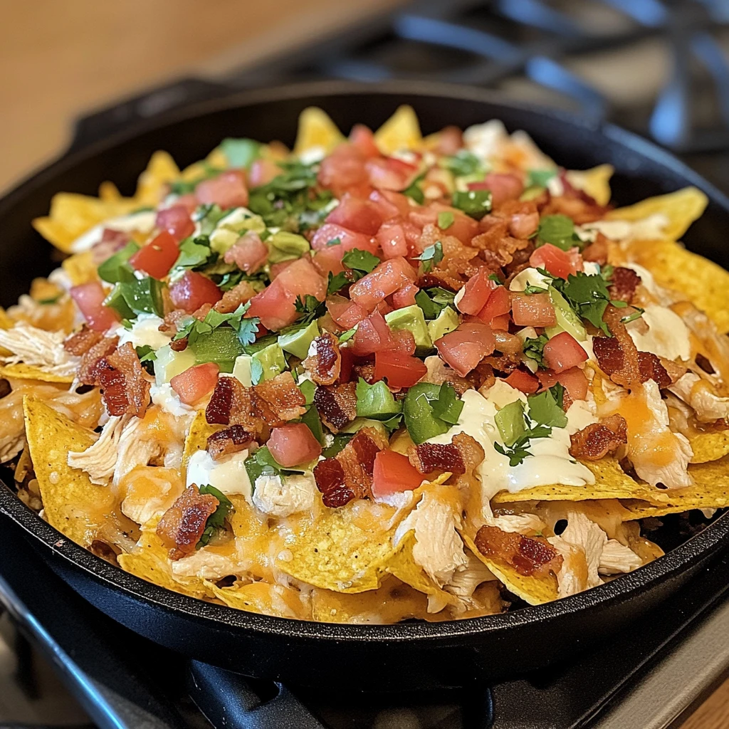 Loaded Bacon Ranch Chicken Nachos Skillet 30 Minutes Easy Delicious