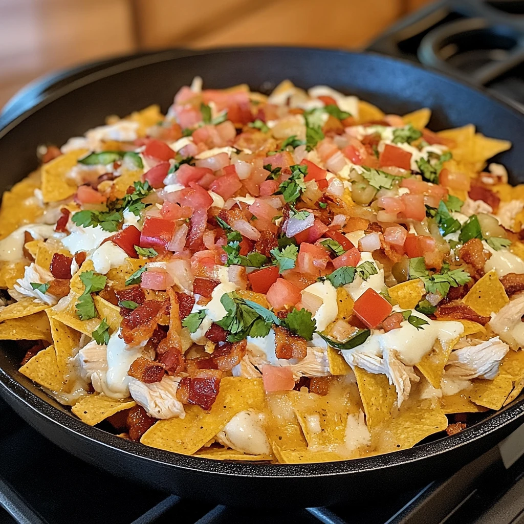 Loaded Bacon Ranch Chicken Nachos Skillet 30 Minutes Easy Delicious