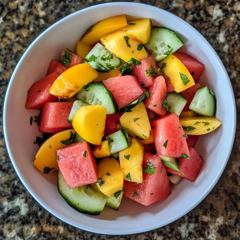 Peach Watermelon Salad 4 Servings Easy Delicious