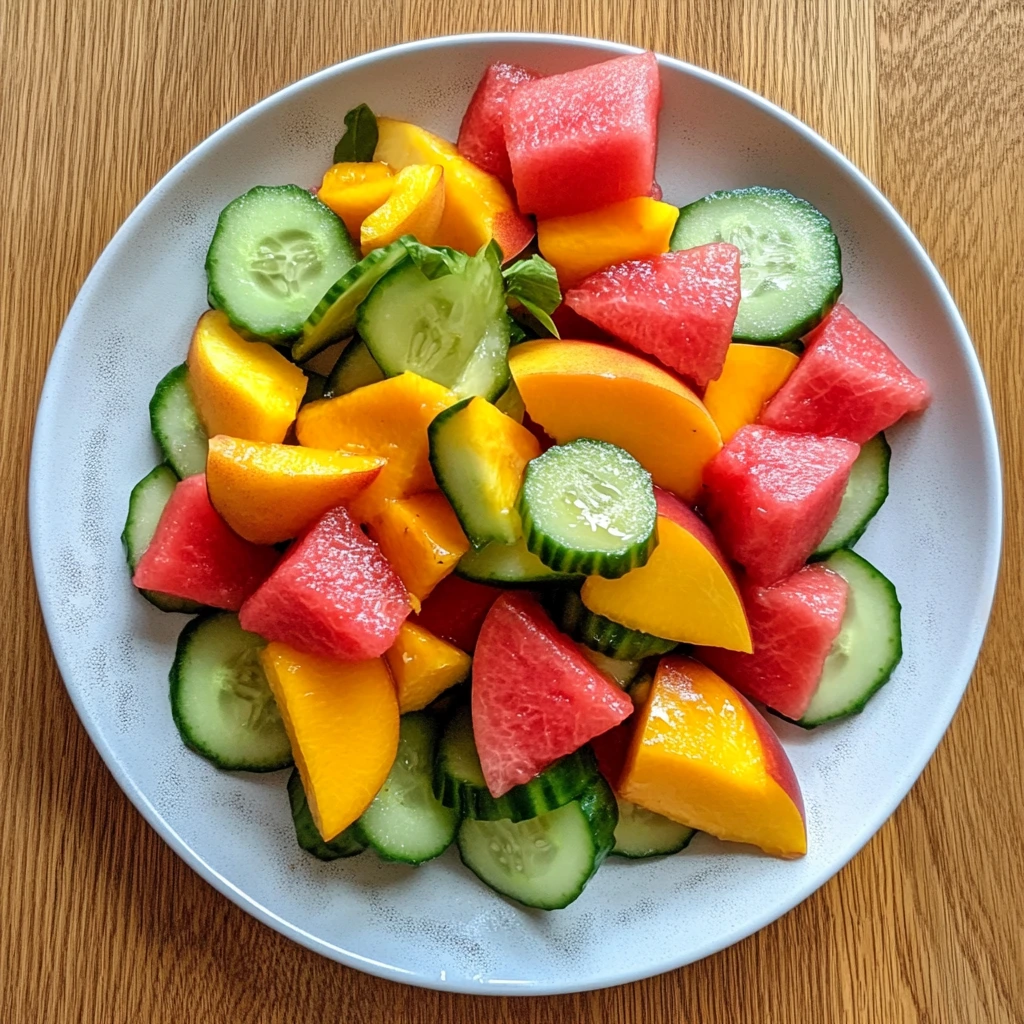 Peach Watermelon Salad 4 Servings Easy Delicious