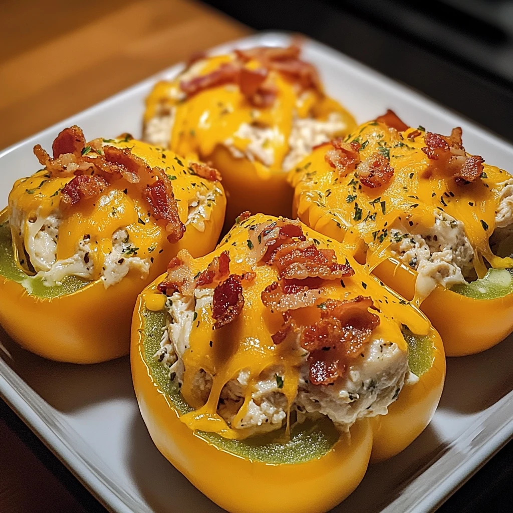 Ranch Bacon Chicken Crack Cheese Stuffed Peppers 30 Minutes Easy Delicious