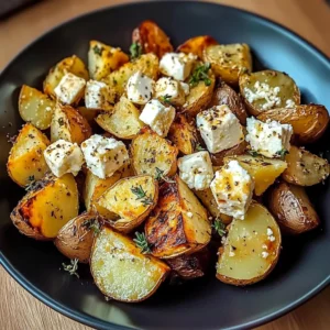 Roasted Potatoes with Baked Feta and Garlic - 30 Minutes Amazing