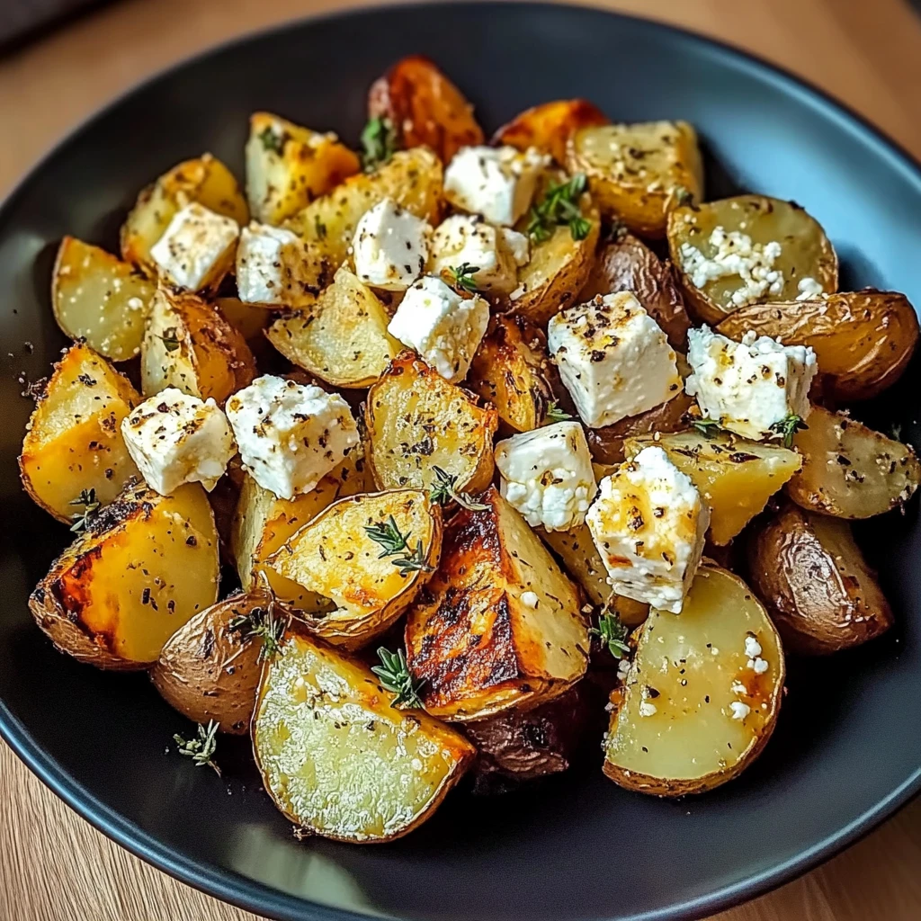 Roasted Potatoes with Baked Feta and Garlic - 30 Minutes Amazing