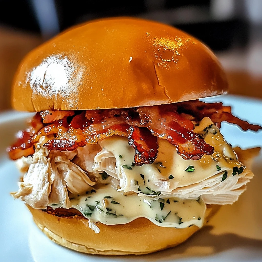 Slow Cooker Chicken Bacon Ranch Sandwiches 6 Ingredients Easy Delicious