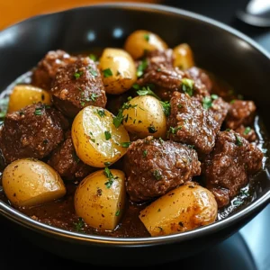 Slow Cooker Garlic Butter Beef Bites & Potatoes 4 Servings Best Delicious