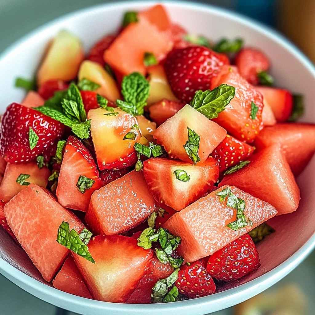 Strawberry Watermelon Salad 4 Ingredients Easy Delicious
