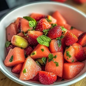 Strawberry Watermelon Salad 4 Ingredients Easy Delicious