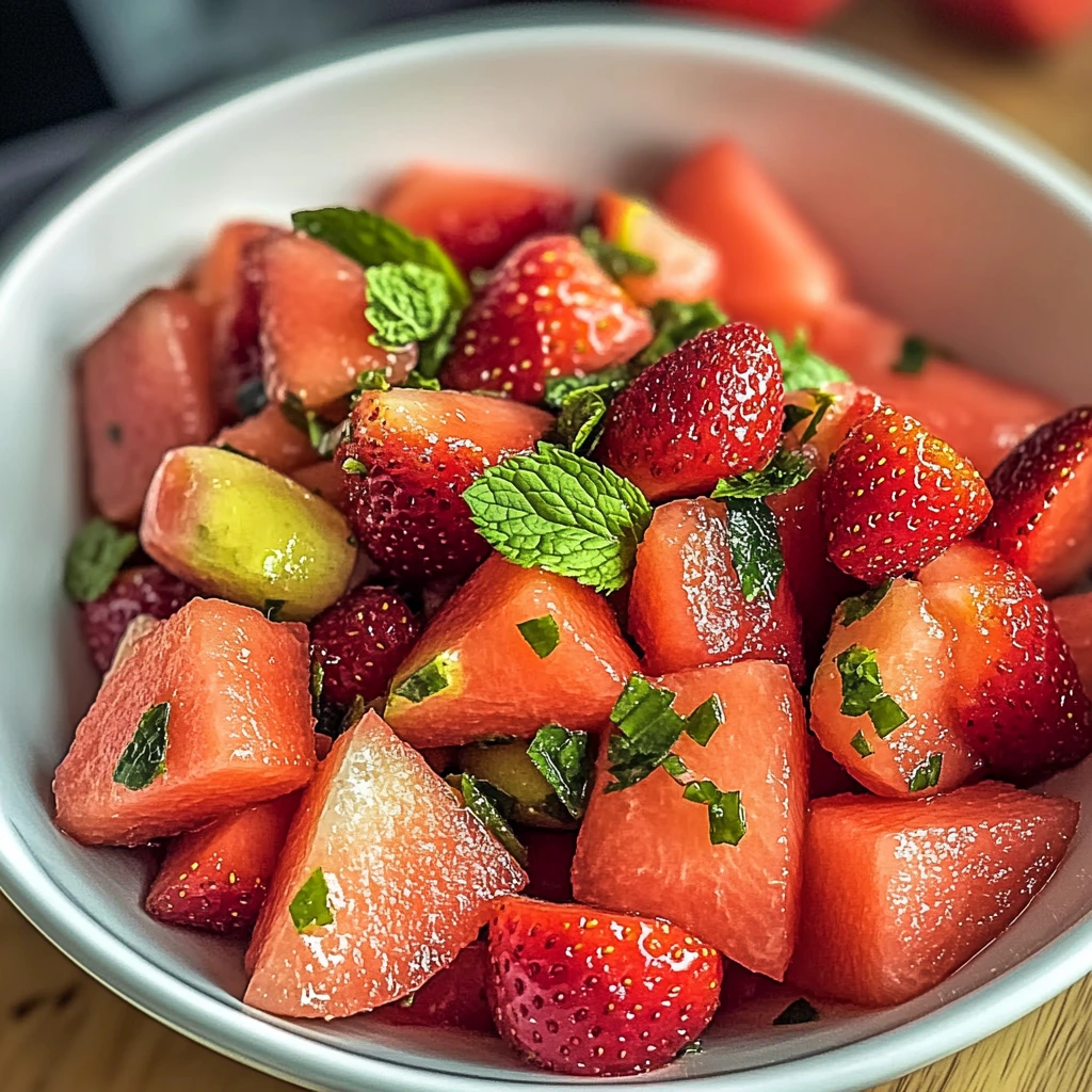 Strawberry Watermelon Salad 4 Ingredients Easy Delicious