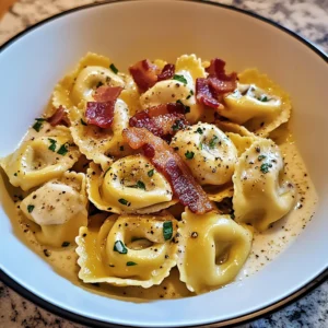 Bacon Cream Cheese Tortellini 4 Ingredients Easy Delicious