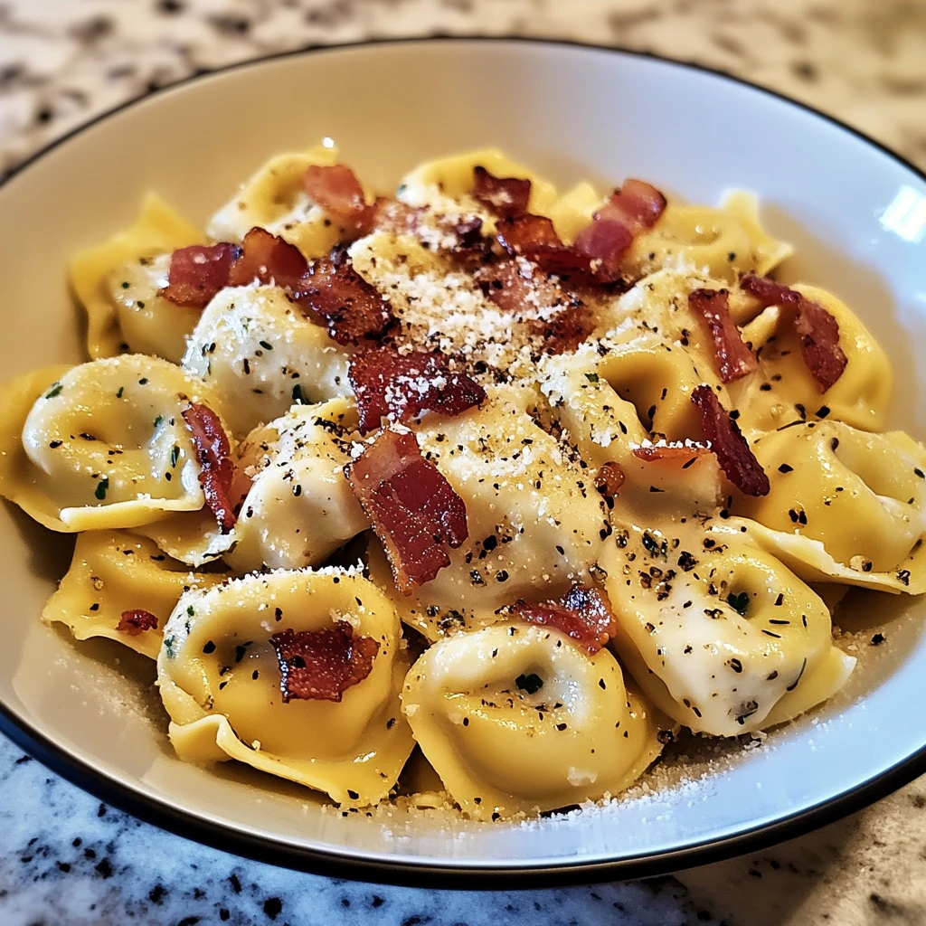 Bacon Cream Cheese Tortellini 4 Ingredients Easy Delicious