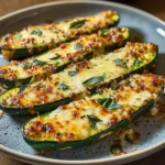 Cheesy Garlic Zucchini Steaks 4 Ingredients Easy Delicious