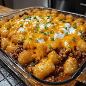 Chili Cheese Tater Tot Casserole 5 Steps Easy Delicious