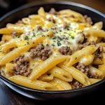 Creamy Cheesy Penne with Garlic Butter Ground Beef 30 Minutes Easy Delicious