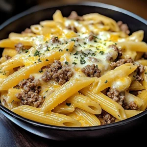 Creamy Cheesy Penne with Garlic Butter Ground Beef 30 Minutes Easy Delicious