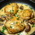 Creamy Garlic Mushroom Chicken Thighs 30 Minutes Easy Delicious