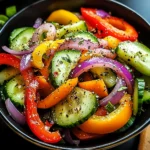 Cucumber Sweet Pepper Salad 4 Servings Easy Delicious