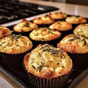 Golden Crust Garlic Rosemary Focaccia Muffins: 7 Ingredients Easy Delicious