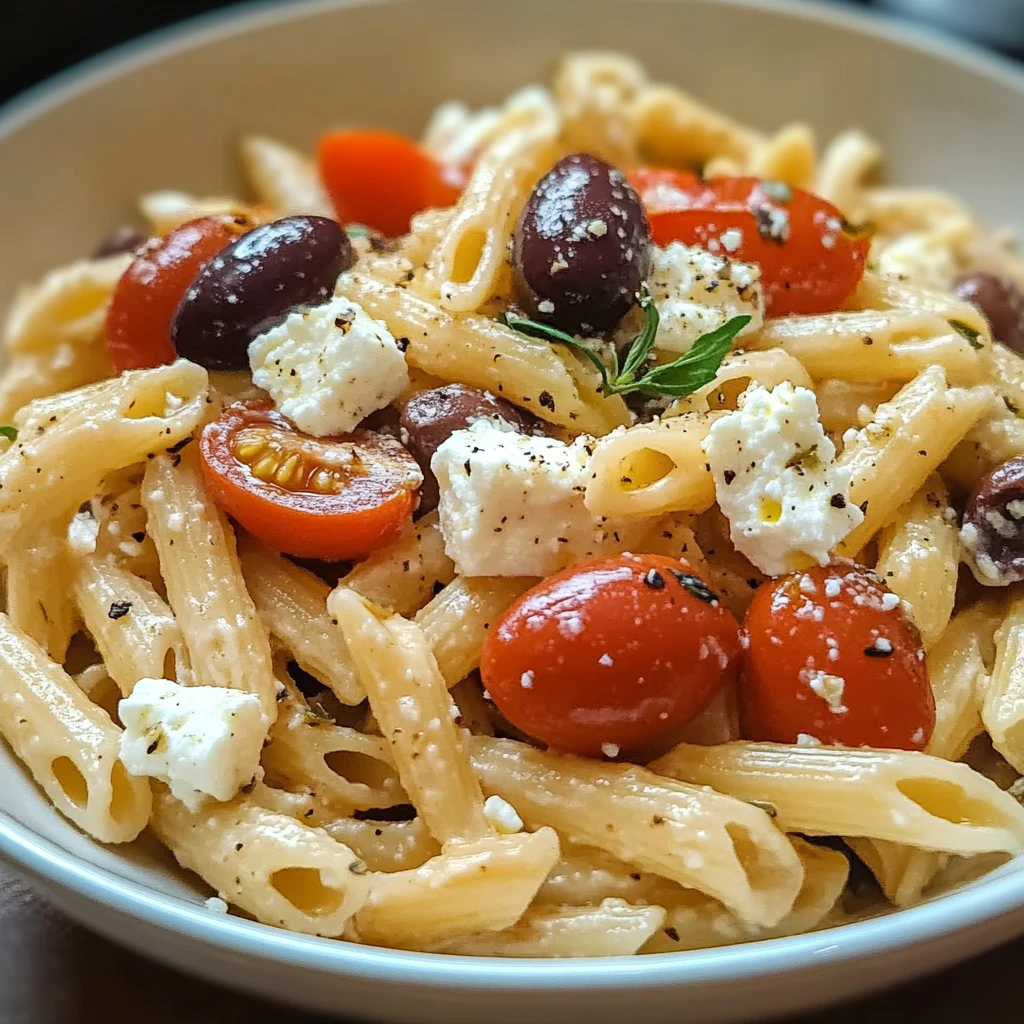 Greek Pasta with Feta and Olives 4 Servings Easy Delicious