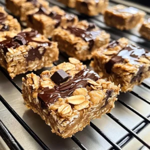 Healthy Peanut Butter Chunk Oatmeal Bars 5 Steps Awesome Delicious