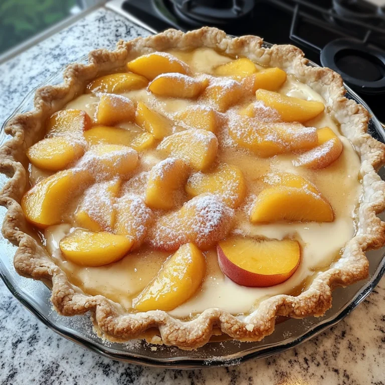 Homemade Peaches and Cream Pie 7 Ingredients Amazing
