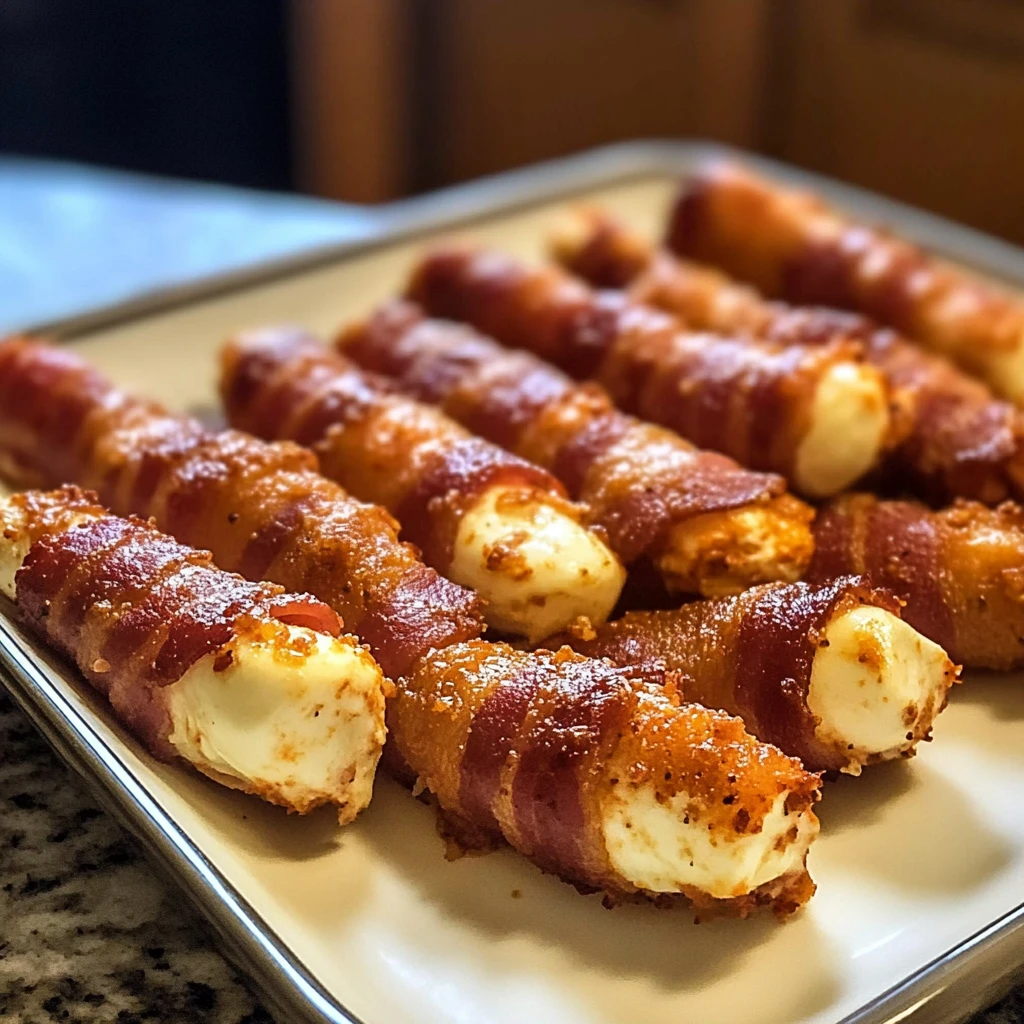 Nashville Hot Bacon Wrapped Mozzarella Sticks 8 Ingredients Ultimate Delicious