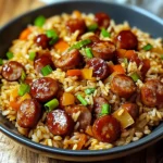 One Pan Sweet And Tangy BBQ Sausage Rice 30 Minutes Easy Delicious