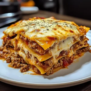 Parmesan Garlic Cheeseburger Lasagna 4 Servings Easy Delicious