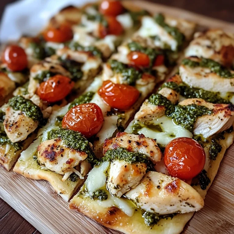 Pesto Chicken Flatbread 4 Ingredients Easy Delicious