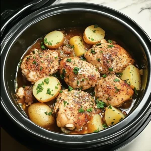Slow Cooker Parmesan Garlic Chicken and Potatoes 4 Servings Ultimate Delicious
