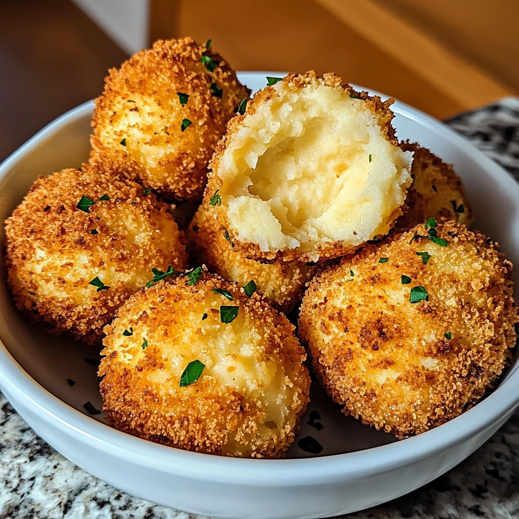 Air Fryer Cheesy Mashed Potato Balls 12 Ingredients Easy Delicious