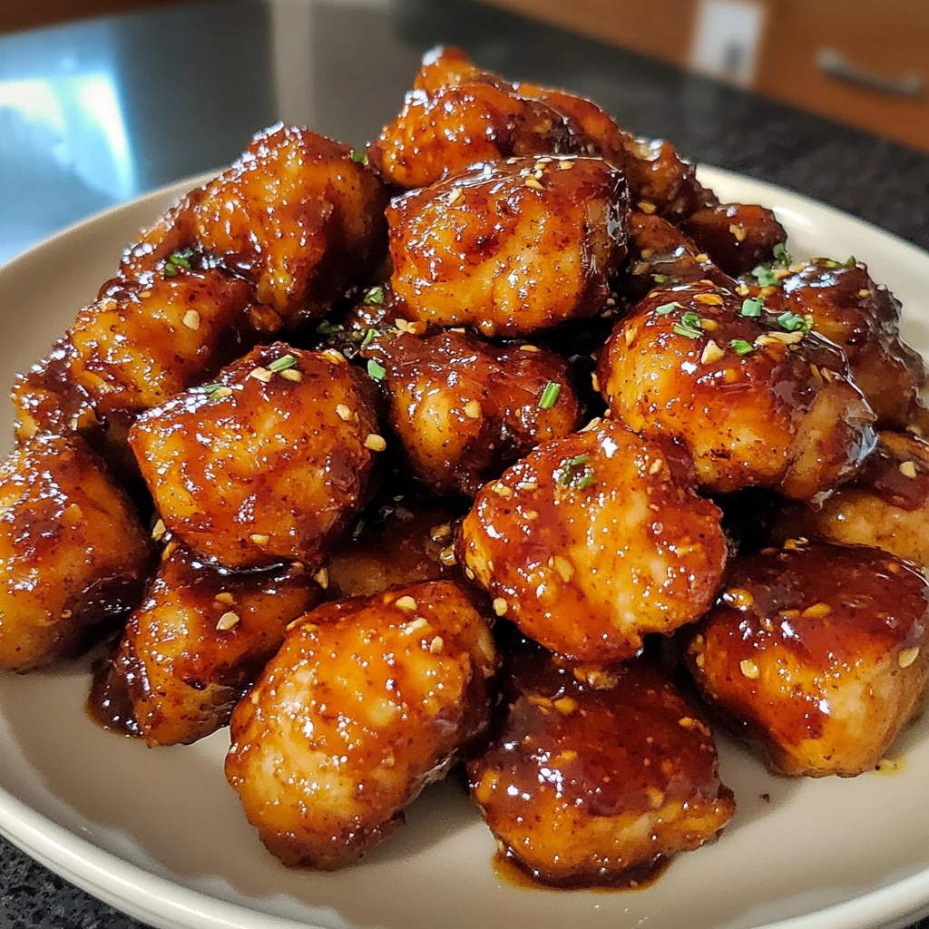 Air Fryer Honey BBQ Chicken Bites 10 Minutes Easy Delicious