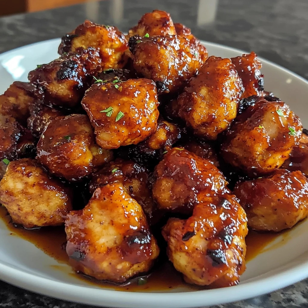 Air Fryer Honey BBQ Chicken Bites 10 Minutes Easy Delicious
