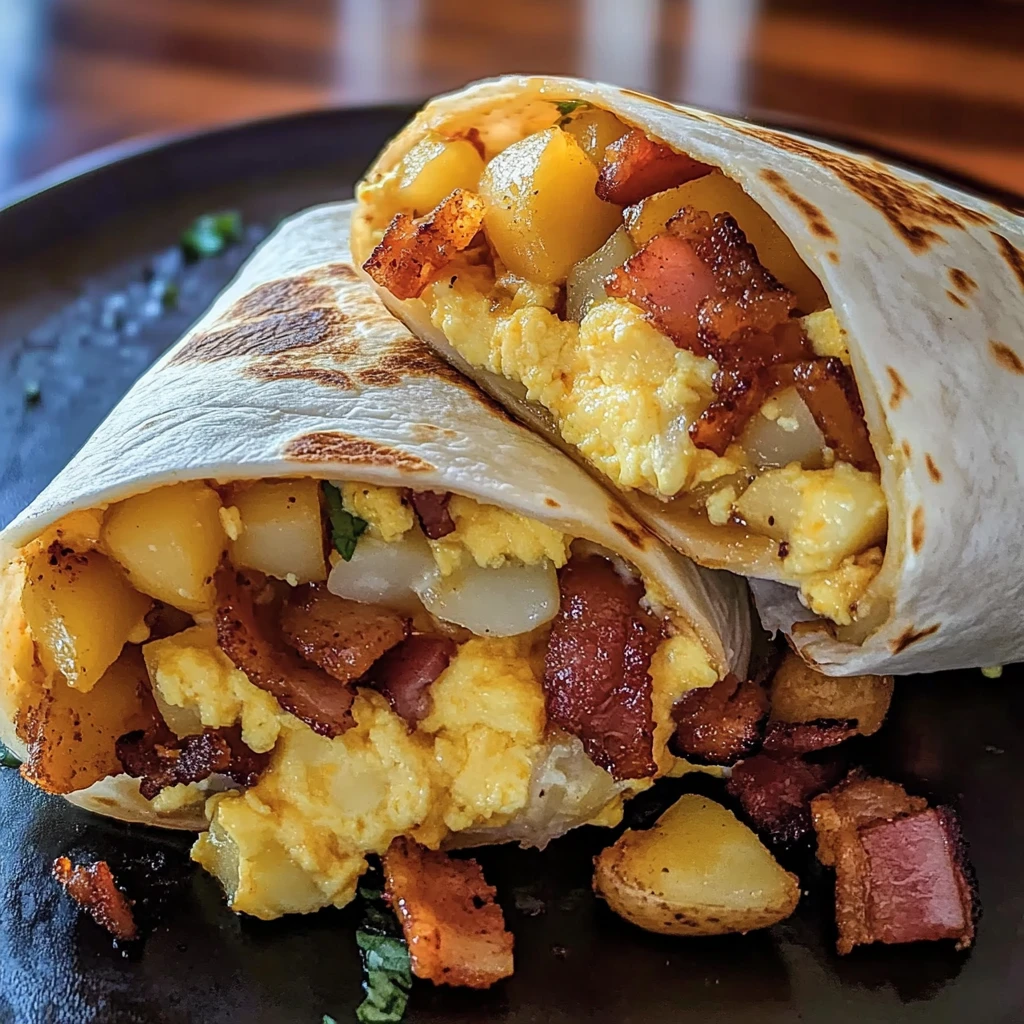 Bacon Egg Cheese Breakfast Burrito 6 Ingredients Awesome Delicious