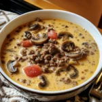 Bacon Mushroom Swiss Cheeseburger Soup 30 Minutes Easy Delicious