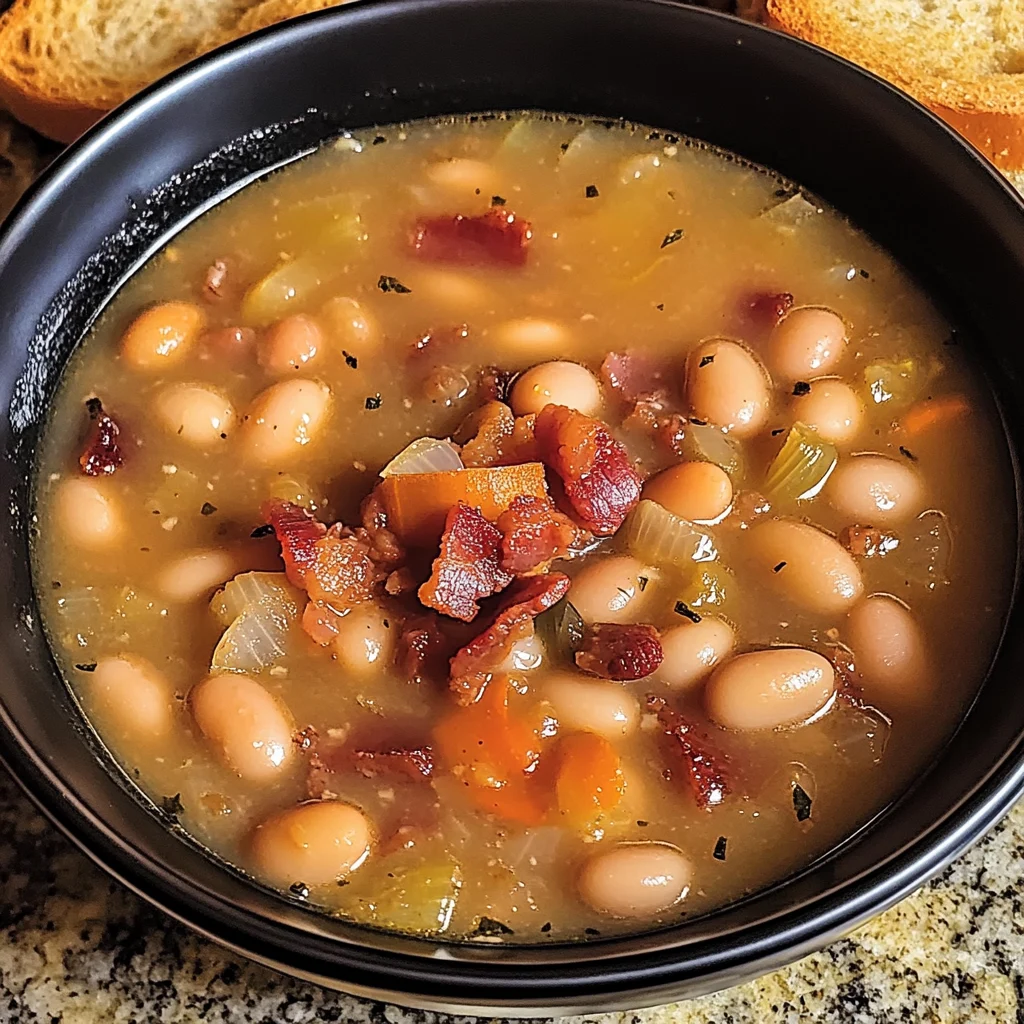 Bean with Bacon Soup 5 Steps Easy Delicious