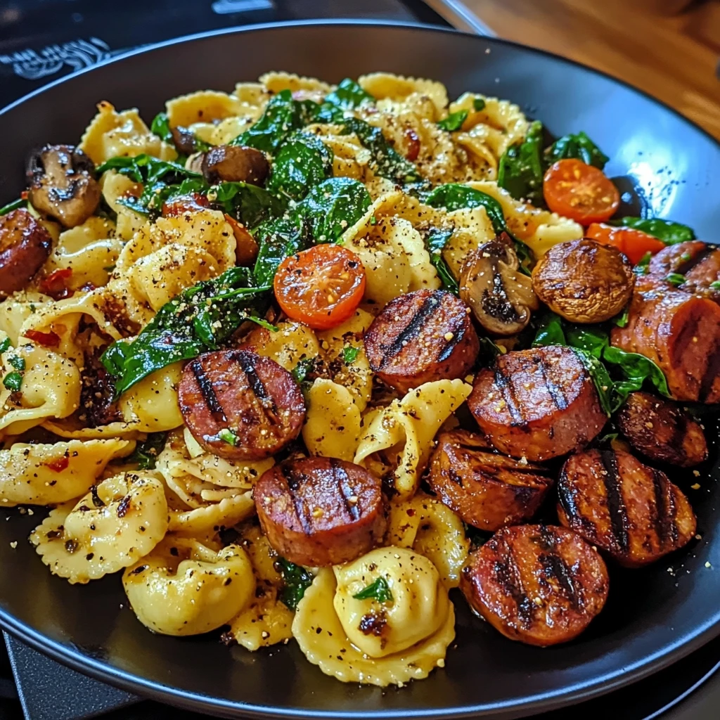 Blackstone Grilled Kielbasa and Tortellini 30 Minutes Easy Delicious