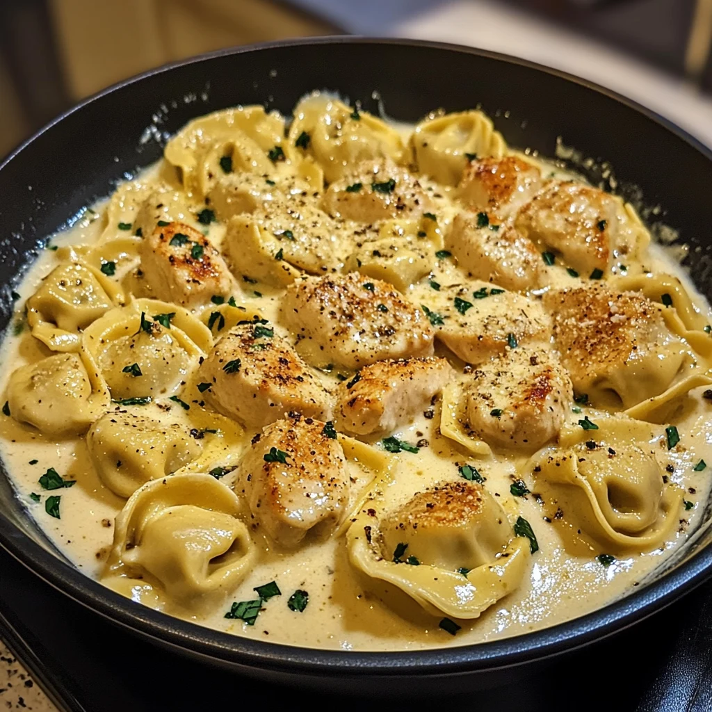 Cajun Garlic Chicken Tortellini in Three-Cheese Cream