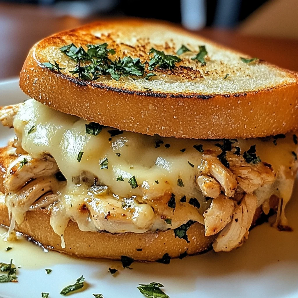 Cheesy Chicken Garlic Bread Sandwich 4 Ingredients Awesome Delicious