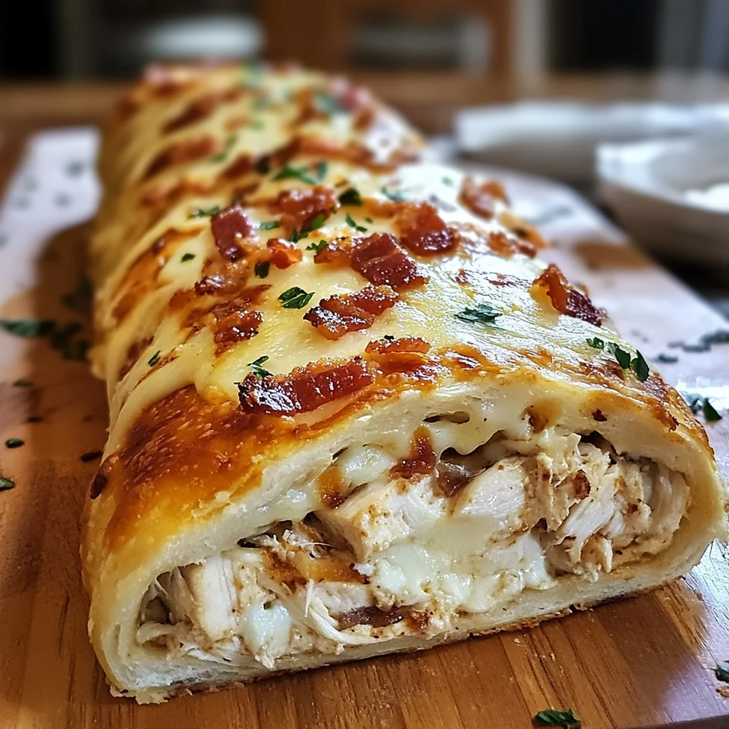 Chicken Bacon Ranch Stromboli 30 Minutes Easy Delicious