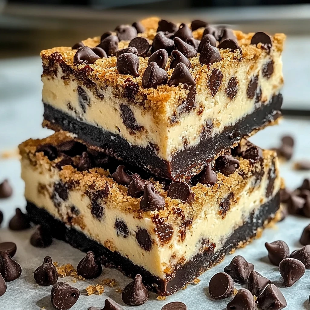 Chocolate Chip Cheesecake Bars 5 Steps Easy Delicious