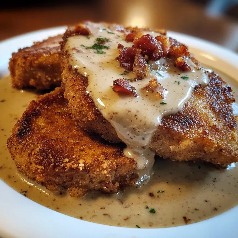 Country Fried Pork Chops with Bacon Gravy - 4 Servings Supreme Delicious