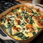 Creamy Chicken, Spinach & Mushroom Bake 30 Minutes Easy Delicious