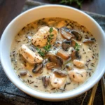 Creamy Mushroom Chicken and Wild Rice Soup 5 Steps Awesome Delicious