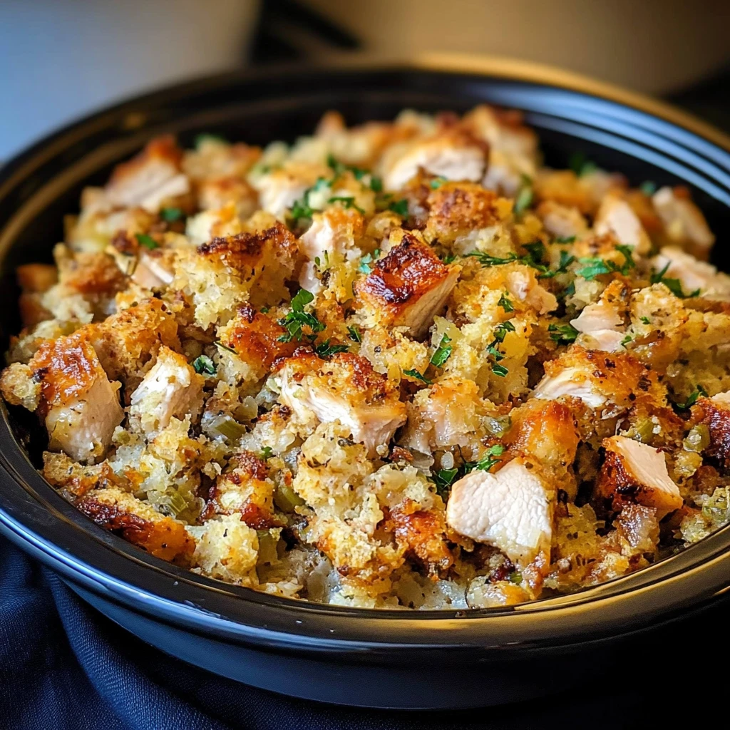 Crock Pot Chicken and Stuffing Dinner 7 Ingredients Easy Delicious